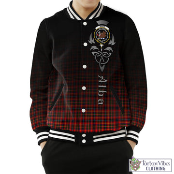 Innes Modern Tartan Baseball Jacket Featuring Alba Gu Brath Family Crest Celtic Inspired