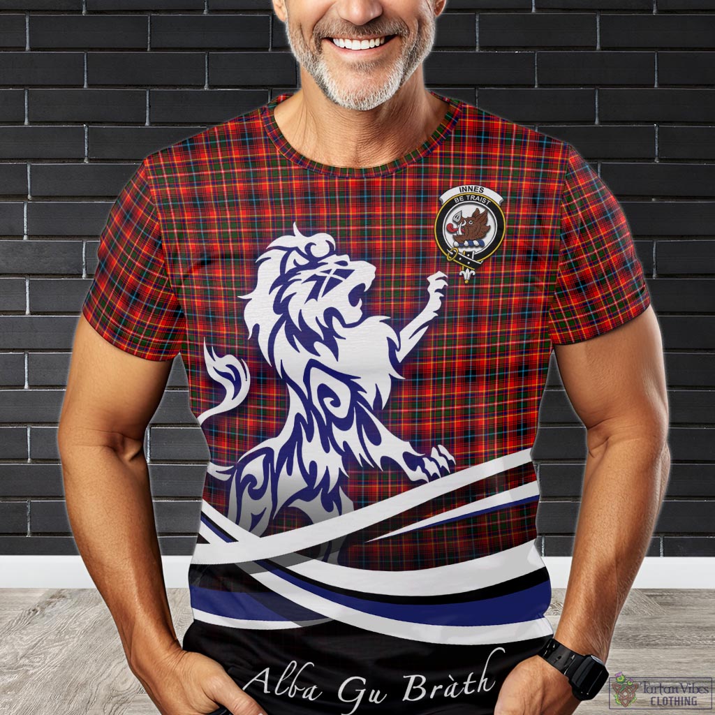 innes-modern-tartan-t-shirt-with-alba-gu-brath-regal-lion-emblem