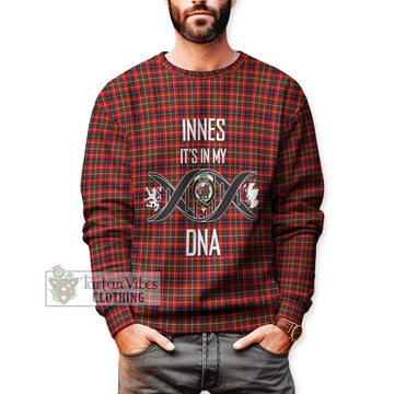 Innes Modern Tartan Sweatshirt with Family Crest DNA In Me Style