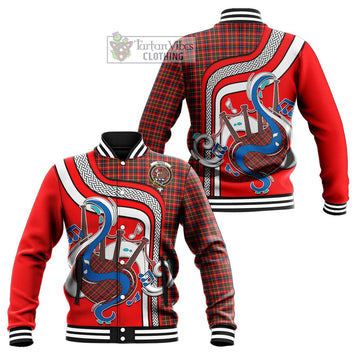 Innes Modern Tartan Baseball Jacket with Epic Bagpipe Style