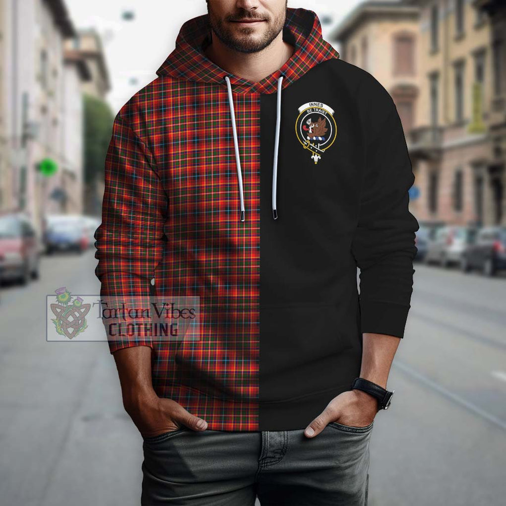 Innes Modern Tartan Hoodie with Family Crest and Half Of Me Style Zip Hoodie - Tartanvibesclothing Shop