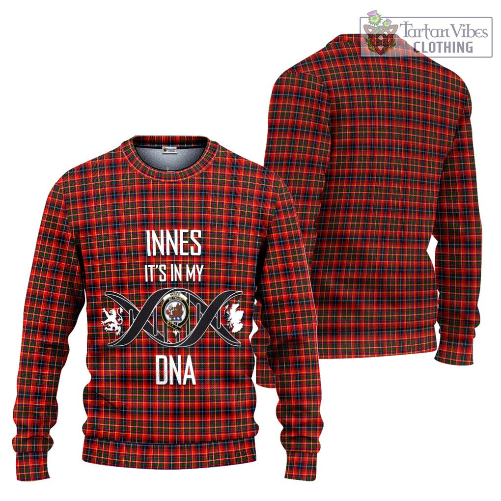 Innes Modern Tartan Knitted Sweater with Family Crest DNA In Me Style Unisex - Tartanvibesclothing Shop