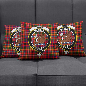 Innes Modern Tartan Pillow Cover with Family Crest