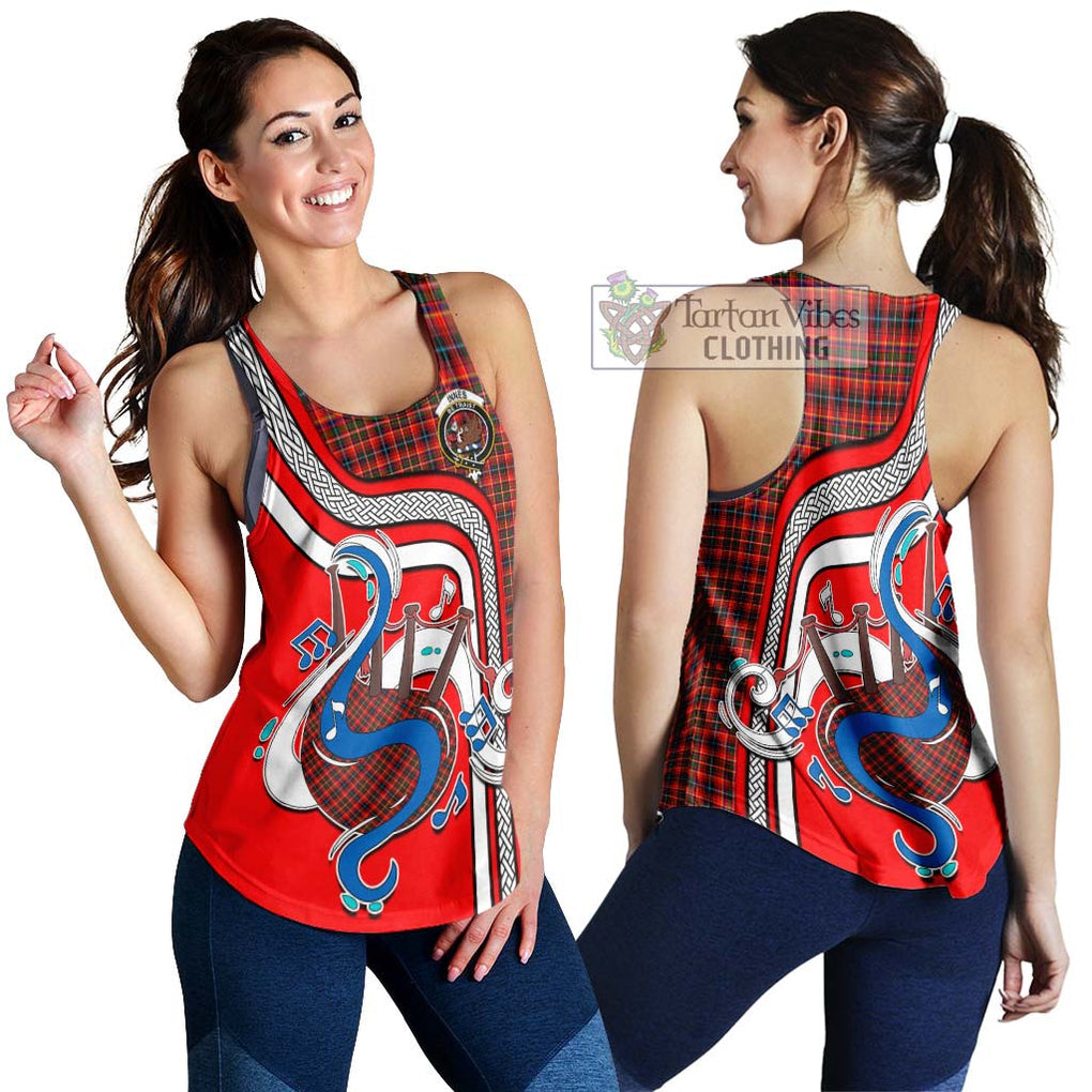 Innes Modern Tartan Women's Racerback Tanks with Epic Bagpipe Style 4XL - Tartanvibesclothing Shop