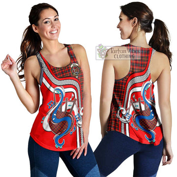 Innes Modern Tartan Women's Racerback Tanks with Epic Bagpipe Style