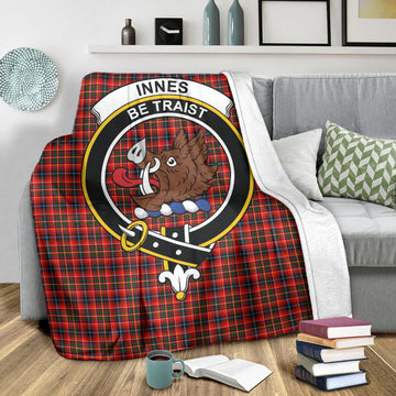 Innes Modern Tartan Blanket with Family Crest