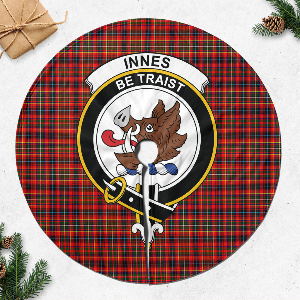 Innes Modern Tartan Christmas Tree Skirt with Family Crest - Tartanvibesclothing