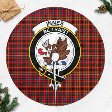 Innes Modern Tartan Christmas Tree Skirt with Family Crest