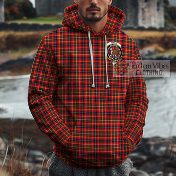 Innes Modern Tartan Cotton Hoodie with Family Crest