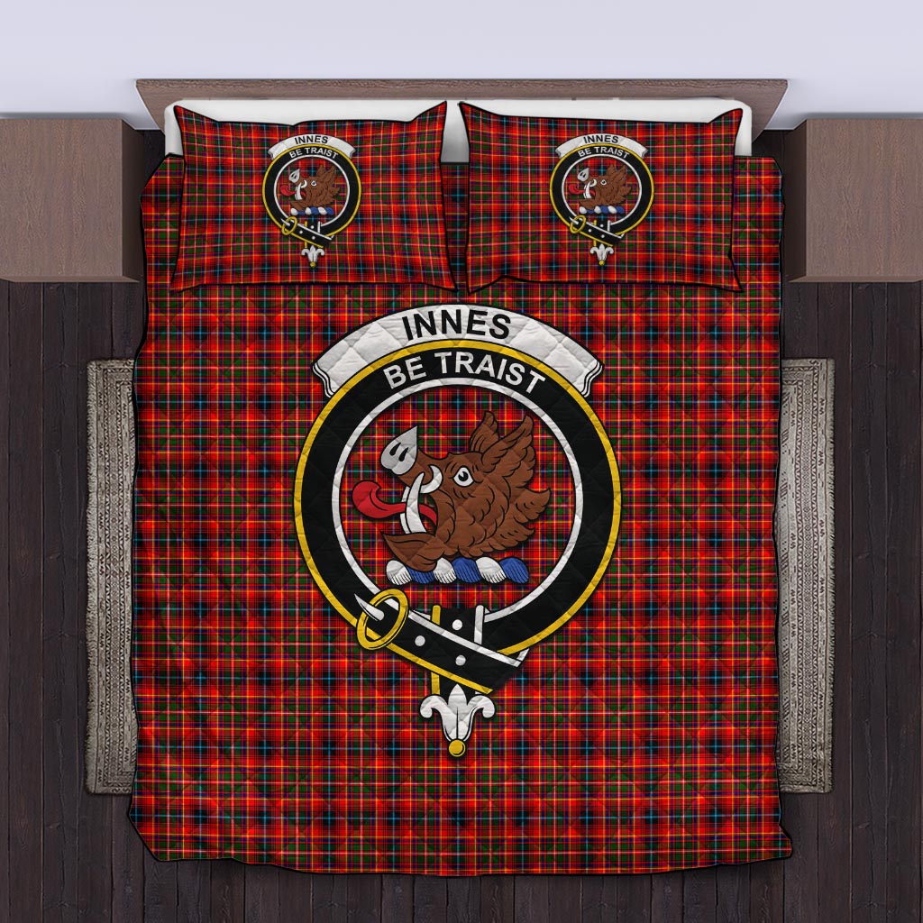 Innes Modern Tartan Quilt Bed Set with Family Crest Twin - Tartan Vibes Clothing