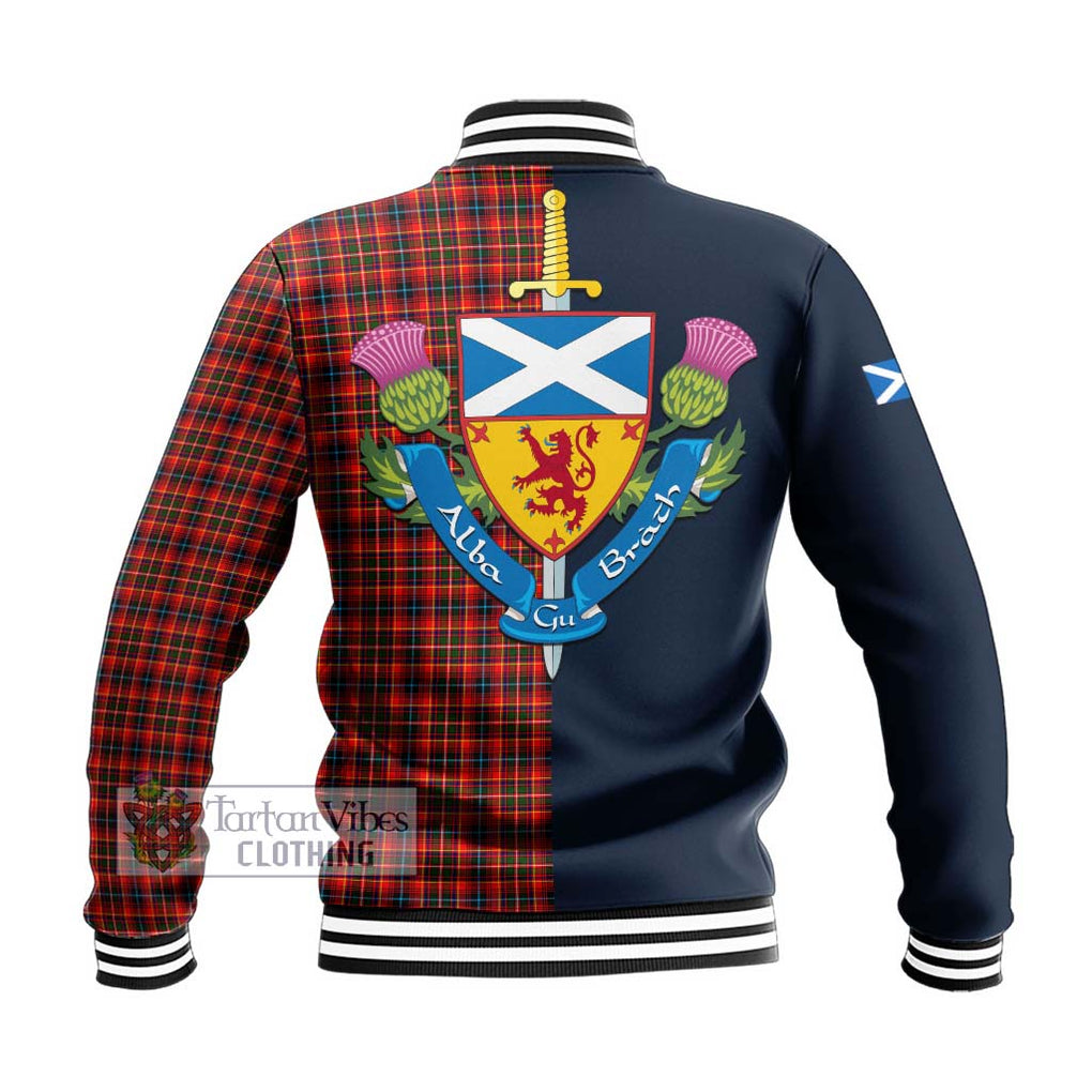 Tartan Vibes Clothing Innes Modern Tartan Baseball Jacket with Scottish Lion Royal Arm Half Style