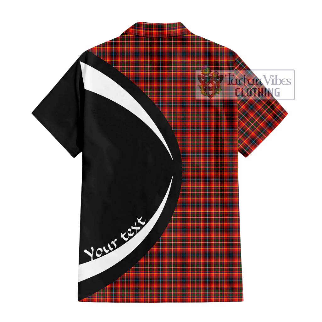 Innes Modern Tartan Short Sleeve Button Up with Family Crest Circle Style - Tartan Vibes Clothing