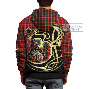 Innes Modern Tartan Hoodie with Family Crest Celtic Wolf Style