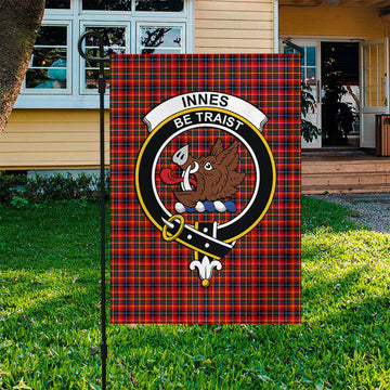 Innes Modern Tartan Flag with Family Crest