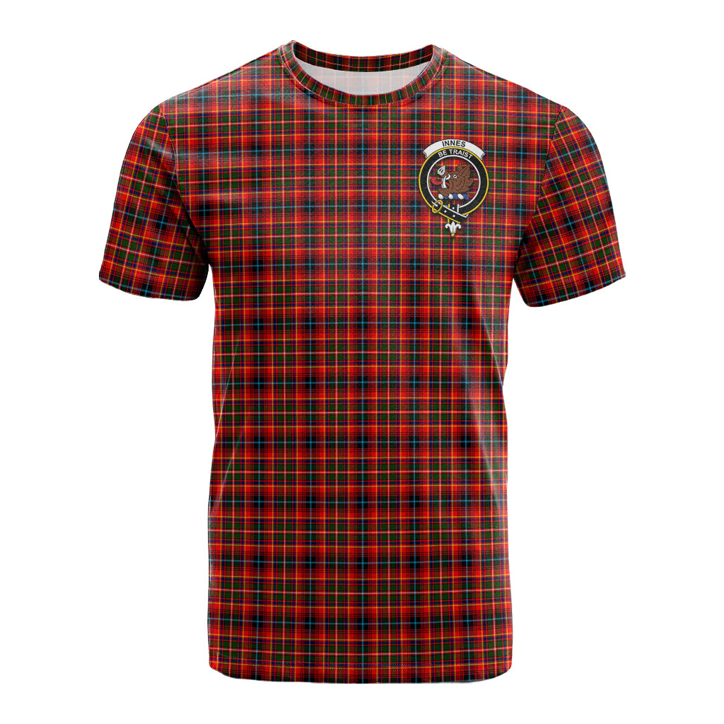 Innes Modern Tartan T-Shirt with Family Crest - Tartan Vibes Clothing