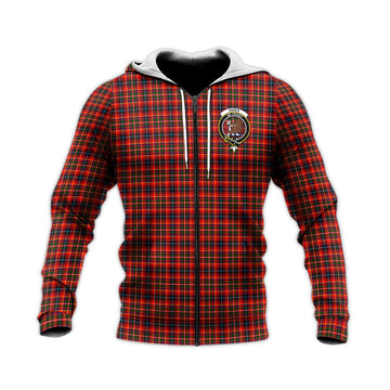 Innes Modern Tartan Knitted Hoodie with Family Crest