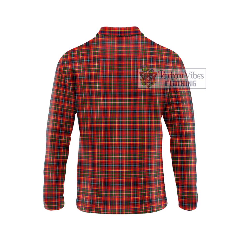 Innes Modern Tartan Long Sleeve Polo Shirt with Family Crest DNA In Me Style - Tartanvibesclothing Shop