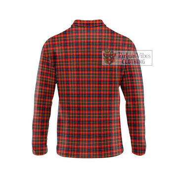 Innes Modern Tartan Long Sleeve Polo Shirt with Family Crest DNA In Me Style