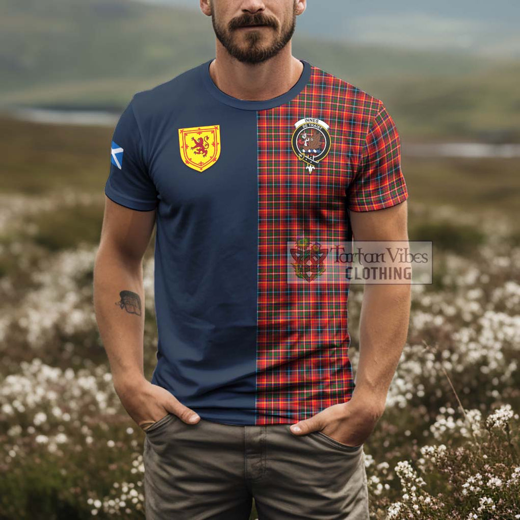 Tartan Vibes Clothing Innes Modern Tartan T-Shirt Alba with Scottish Lion Royal Arm Half Style