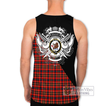 Innes Modern Tartan Men's Tank Top with Family Crest and Military Logo Style