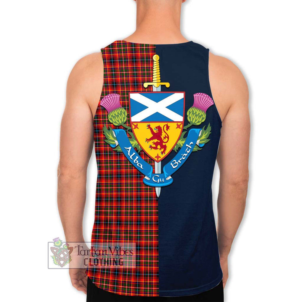 Tartan Vibes Clothing Innes Modern Tartan Men's Tank Top with Scottish Lion Royal Arm Half Style