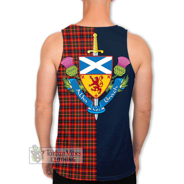 Innes Modern Tartan Men's Tank Top Alba with Scottish Lion Royal Arm Half Style