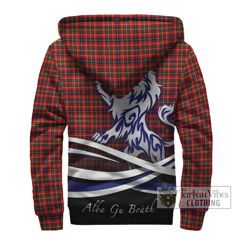 Innes Modern Tartan Sherpa Hoodie with Alba Gu Brath Regal Lion Emblem - Tartanvibesclothing Shop