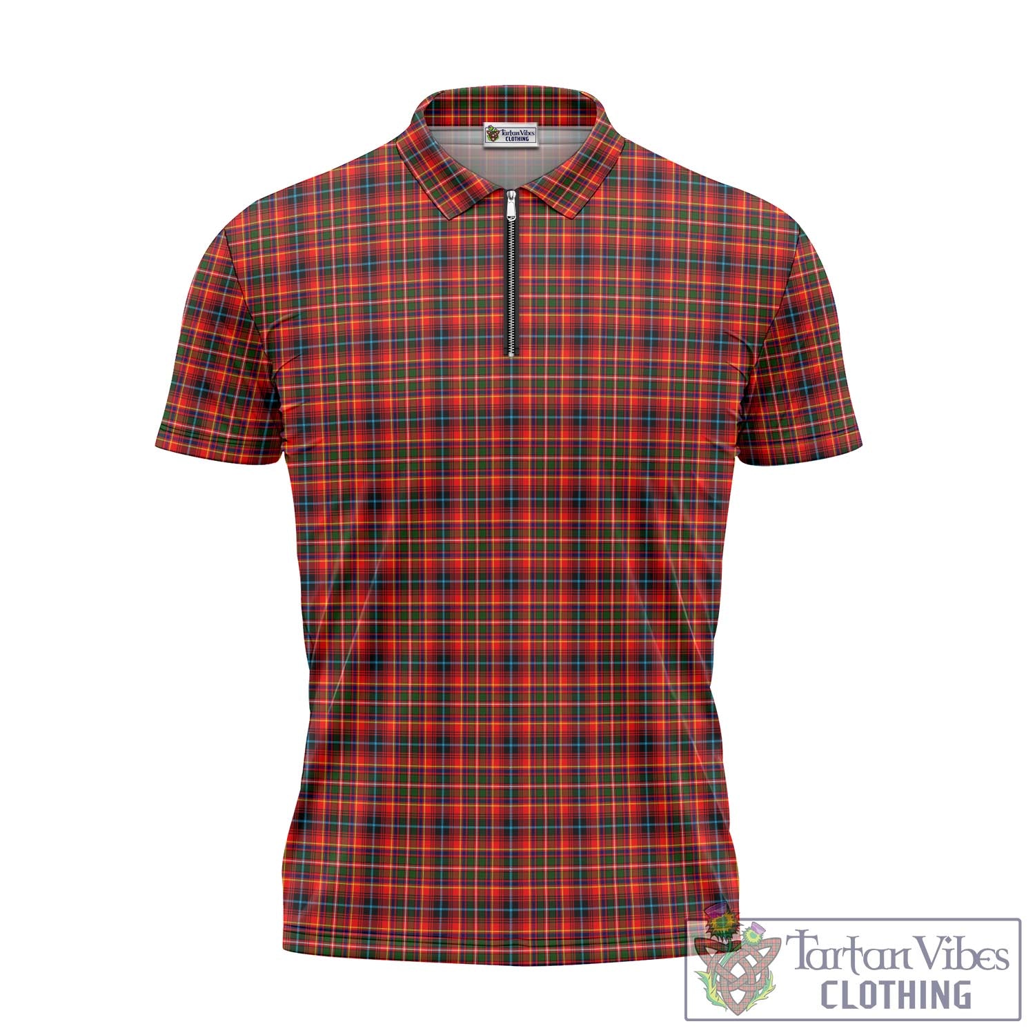 Tartan Vibes Clothing Innes Modern Tartan Zipper Polo Shirt