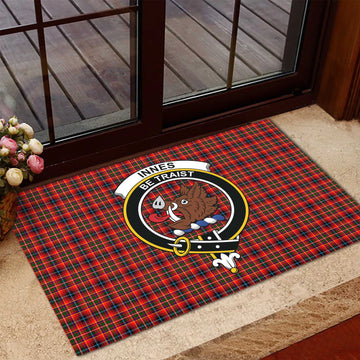 Innes Modern Tartan Door Mat with Family Crest