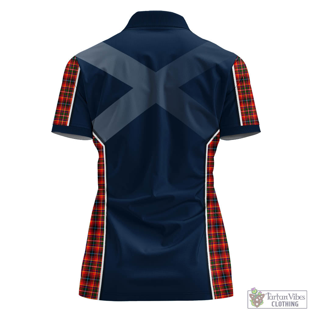 Tartan Vibes Clothing Innes Modern Tartan Women's Polo Shirt with Family Crest and Scottish Thistle Vibes Sport Style