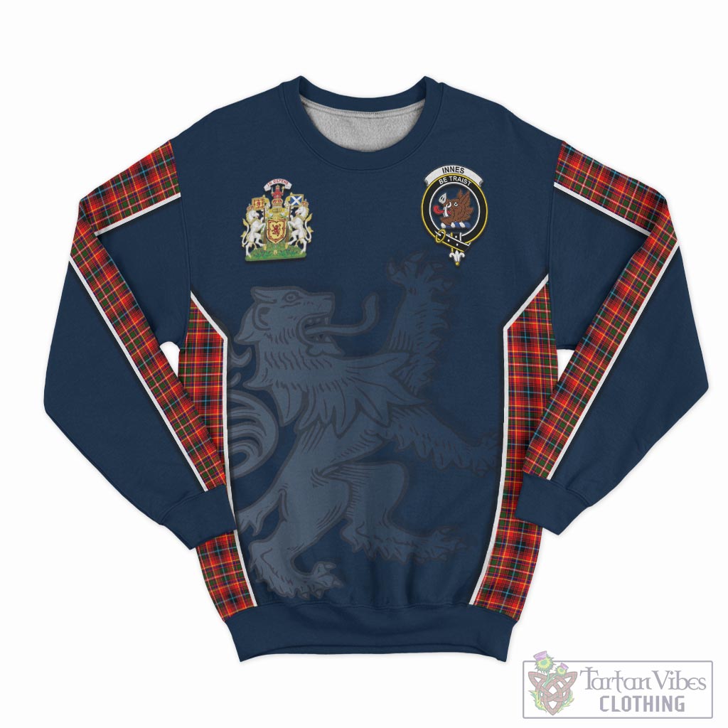 Tartan Vibes Clothing Innes Modern Tartan Sweater with Family Crest and Lion Rampant Vibes Sport Style