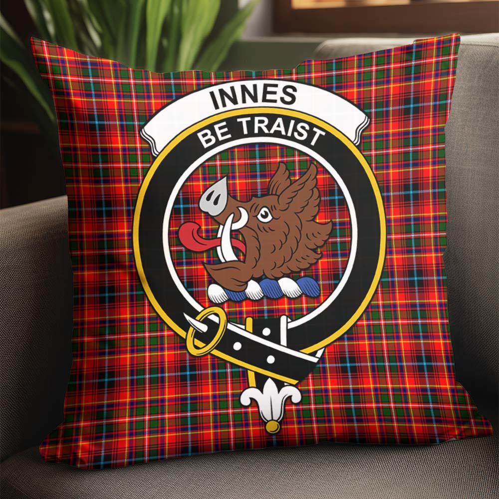 Innes Modern Tartan Pillow Cover with Family Crest - Tartanvibesclothing