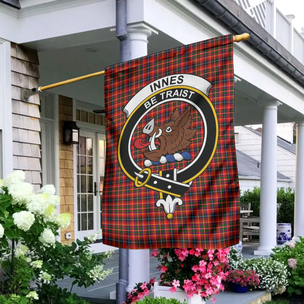 Innes Modern Tartan Flag with Family Crest - Tartan Vibes Clothing