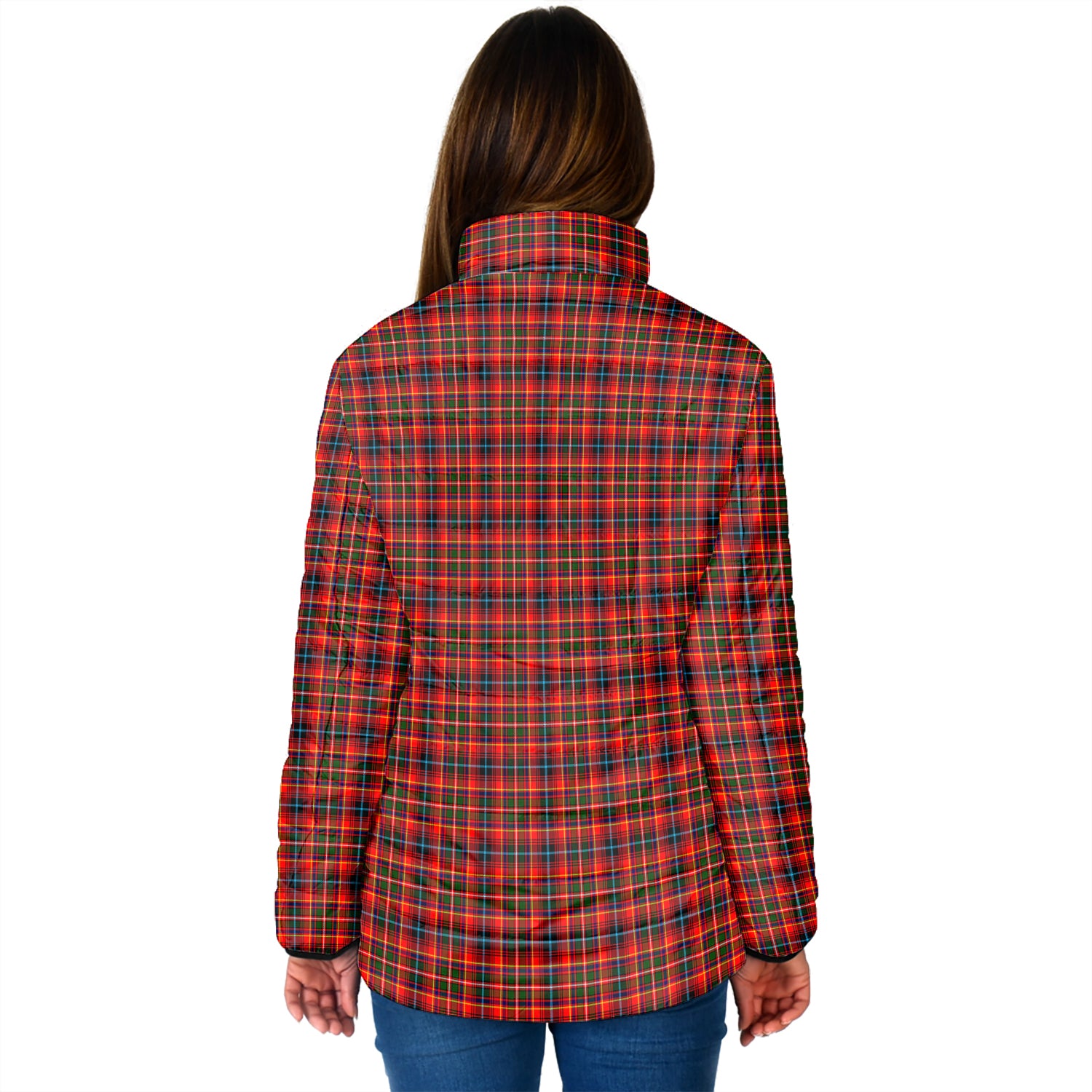 Innes Modern Tartan Padded Jacket with Family Crest - Tartan Vibes Clothing