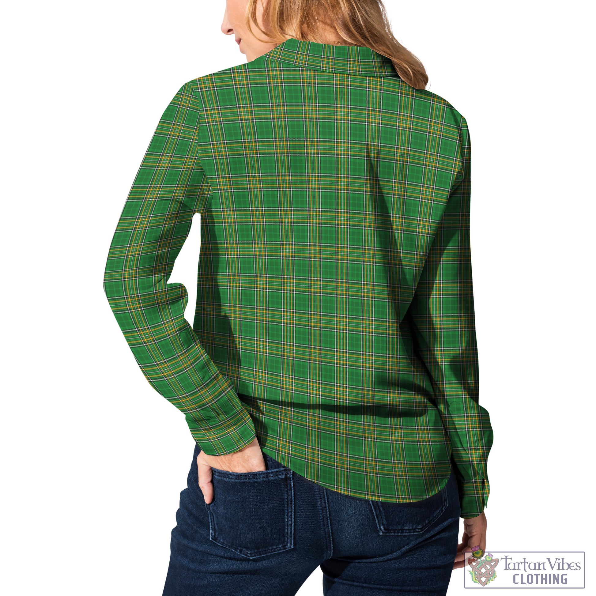 Ireland National Tartan Womens Casual Shirt