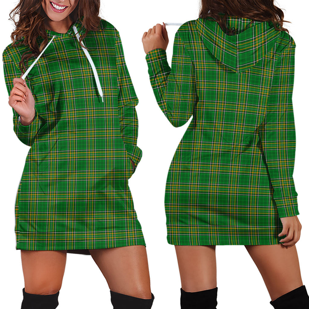 Ireland National Tartan Hoodie Dress - Tartanvibesclothing