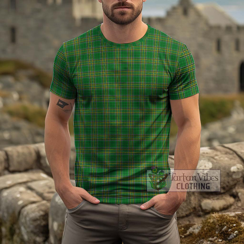 Ireland National Tartan Cotton T-Shirt Men's Shirt - Tartanvibesclothing Shop