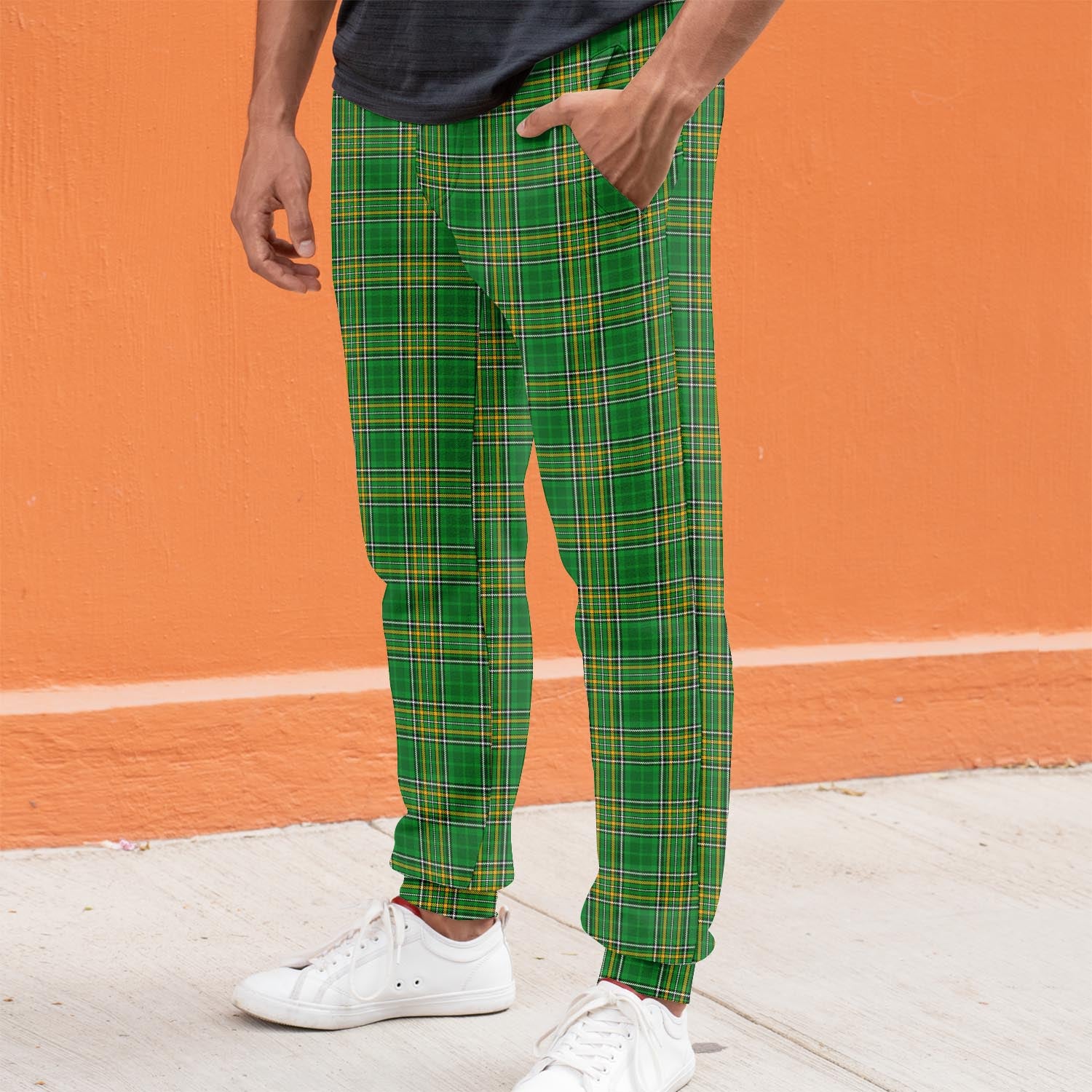 Ireland National Tartan Joggers Pants S - Tartanvibesclothing