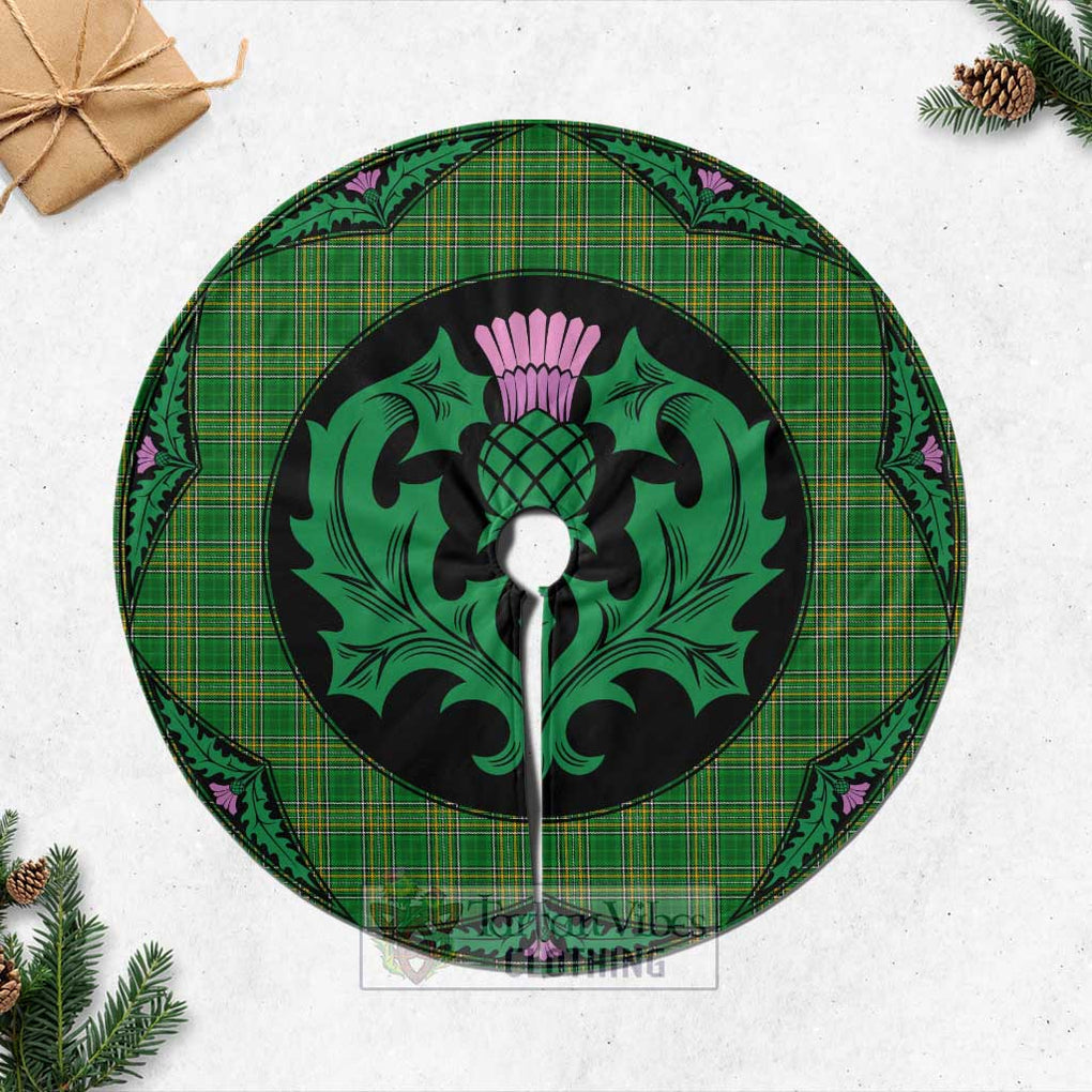 Tartan Vibes Clothing Ireland National Tartan Christmas Tree Skirt Scottish Thistle Style