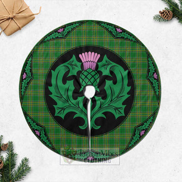 Ireland National Tartan Christmas Tree Skirt Scottish Thistle Style