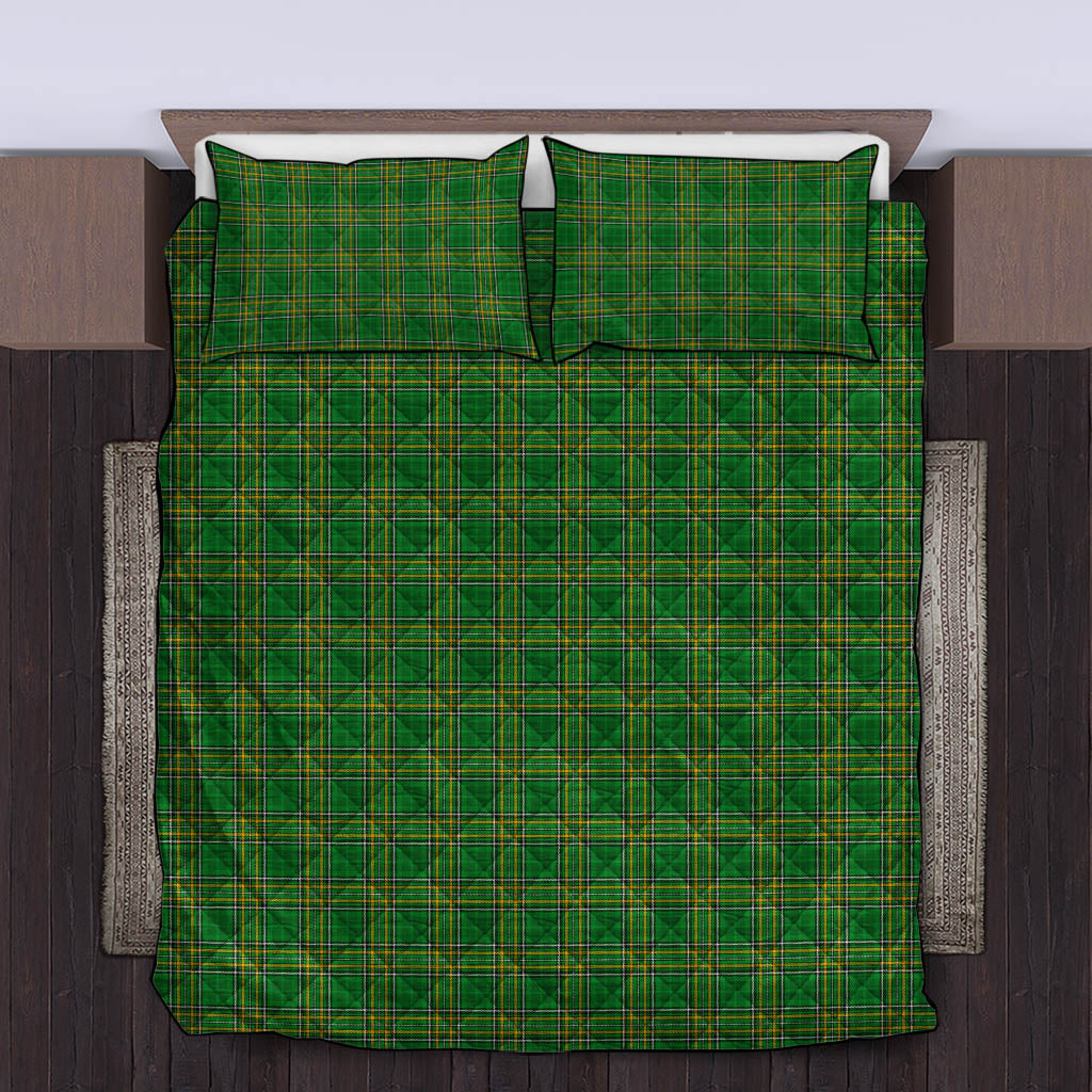 Ireland National Tartan Quilt Bed Set King - Tartan Vibes Clothing