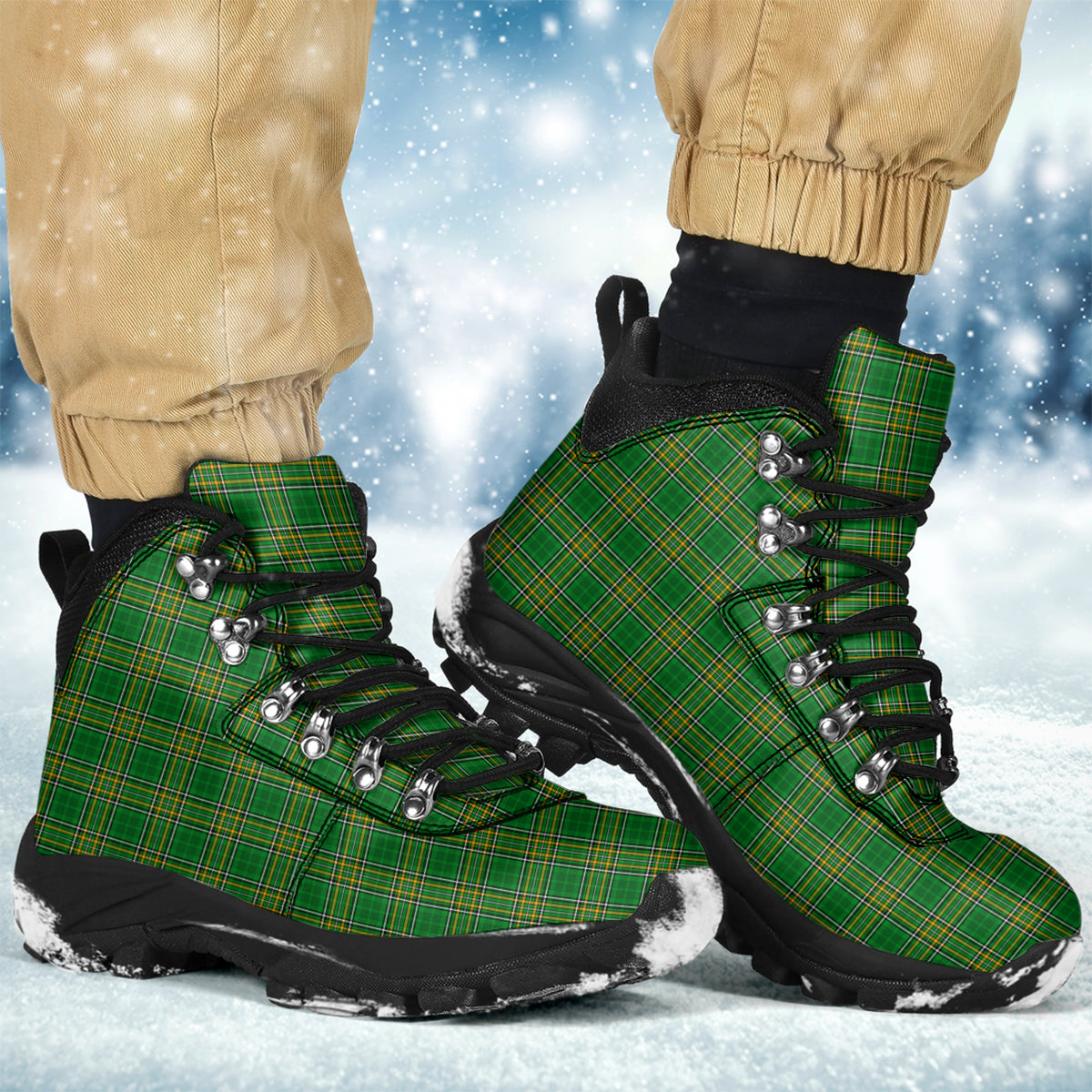 Ireland National Tartan Alpine Boots - Tartanvibesclothing