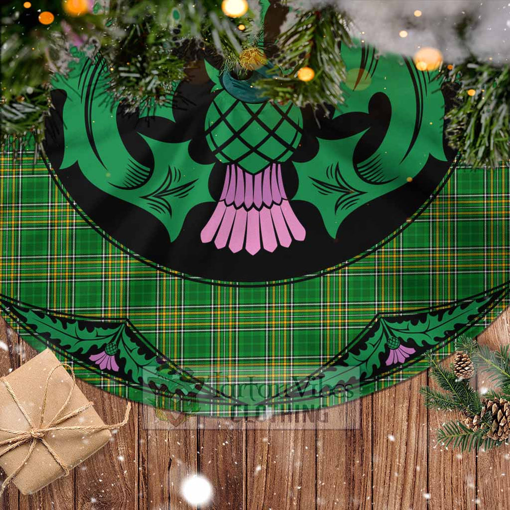 Tartan Vibes Clothing Ireland National Tartan Christmas Tree Skirt Scottish Thistle Style