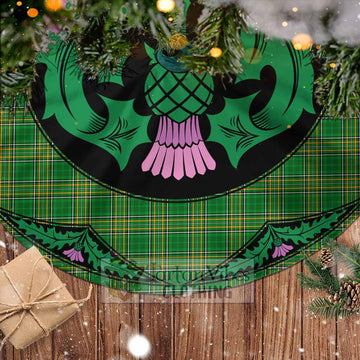 Ireland National Tartan Christmas Tree Skirt Scottish Thistle Style