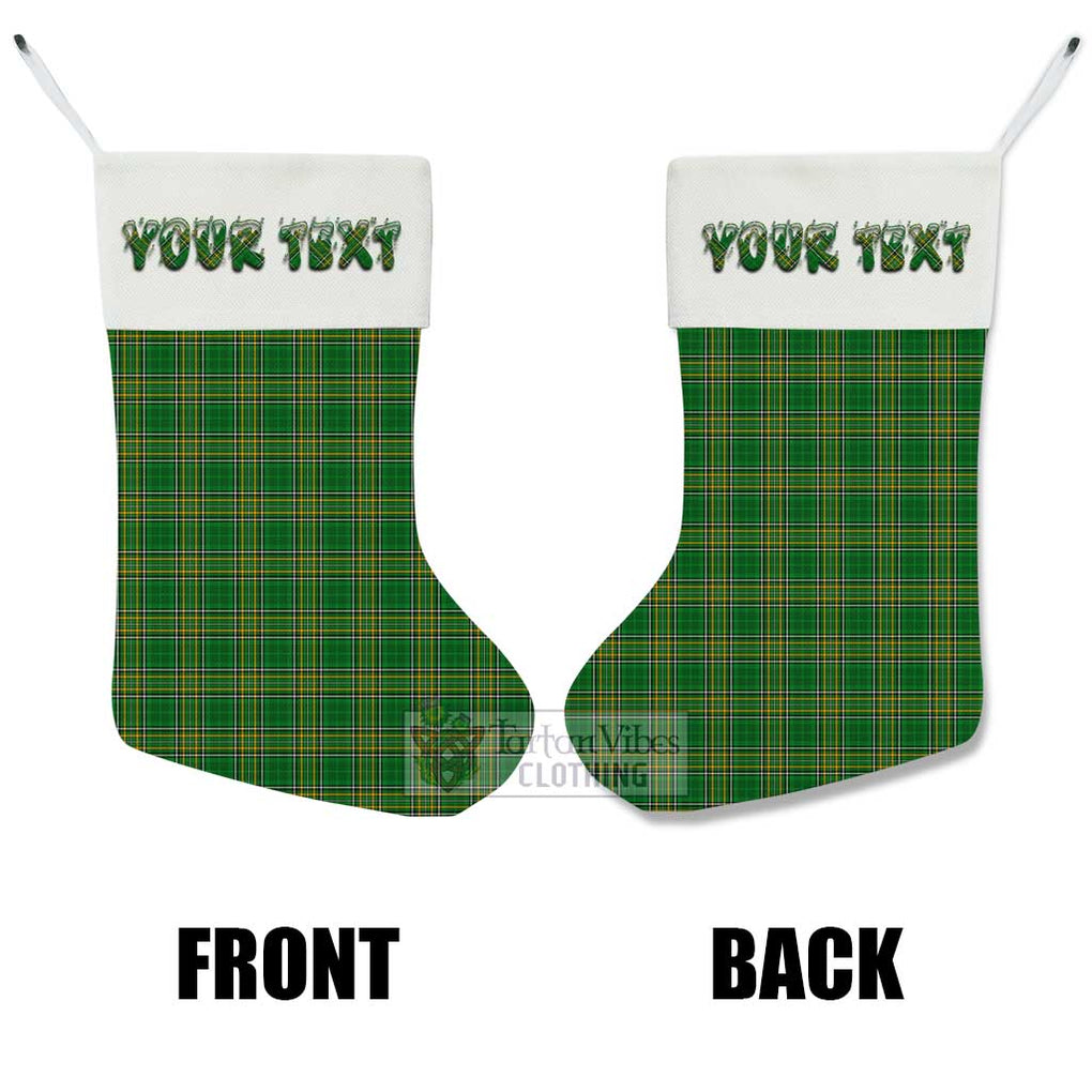 Tartan Vibes Clothing Ireland National Tartan Christmas Stocking with Personalized Text