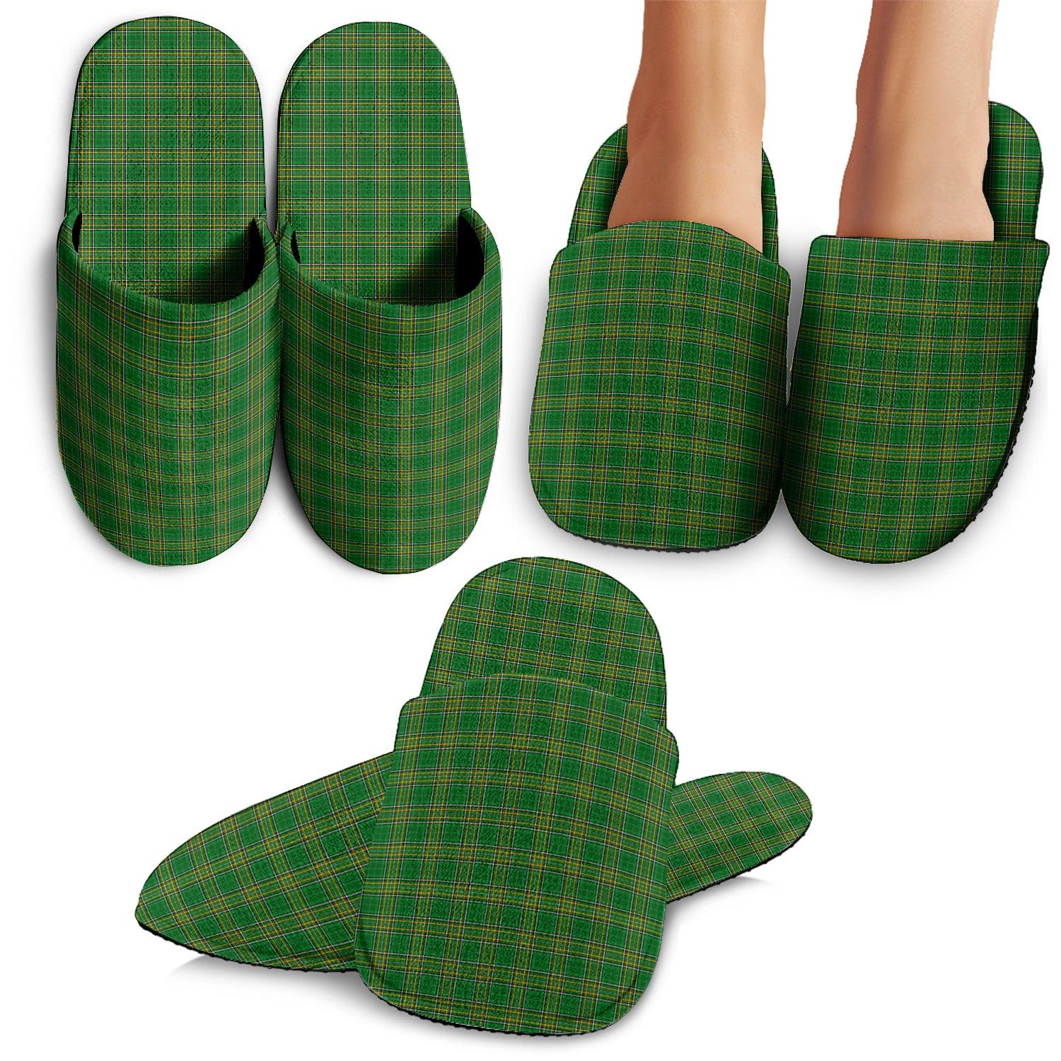 Ireland National Tartan Home Slippers - Tartanvibesclothing