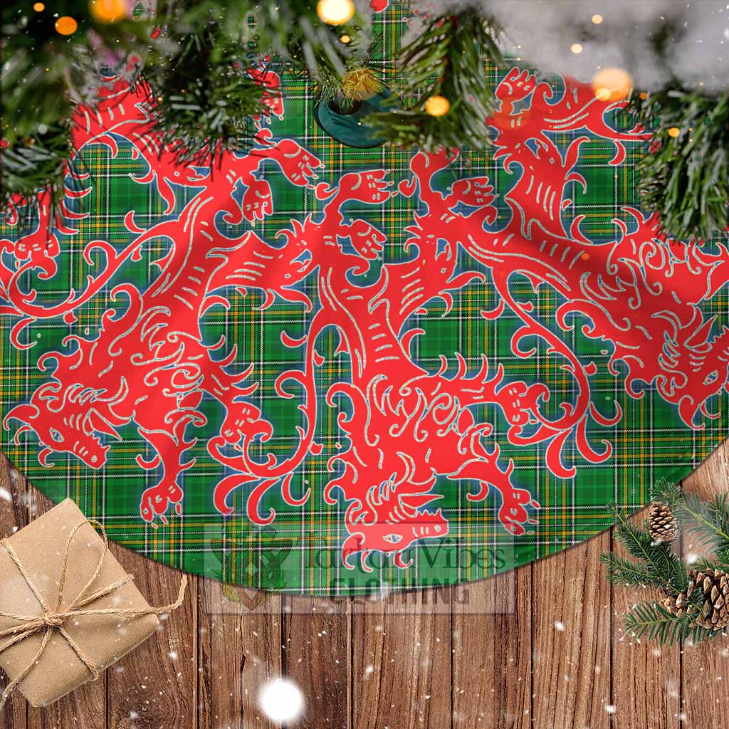 Tartan Vibes Clothing Ireland National Tartan Christmas Tree Skirt Lion Rampant Style