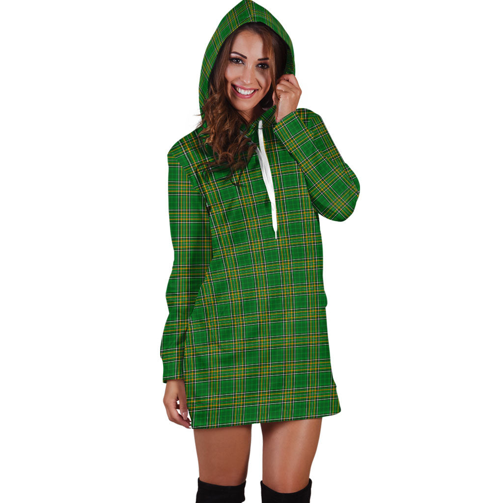 Ireland National Tartan Hoodie Dress - Tartanvibesclothing