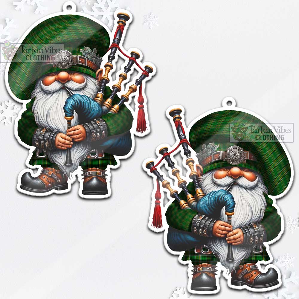 Tartan Vibes Clothing Ireland National Tartan Badpiper Gnome Christmas Ornament