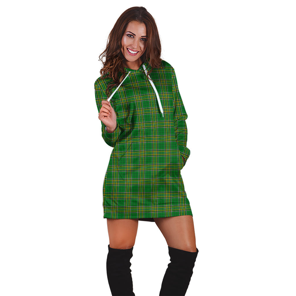 Ireland National Tartan Hoodie Dress - Tartanvibesclothing